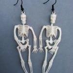 White Skeleton Earrings