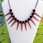 Magenta Spike Necklace