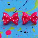 Pink Bow Earrin..