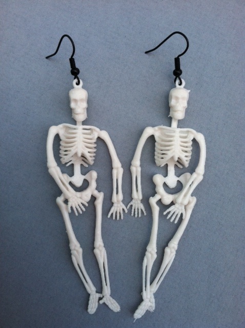 White Skeleton Earrings