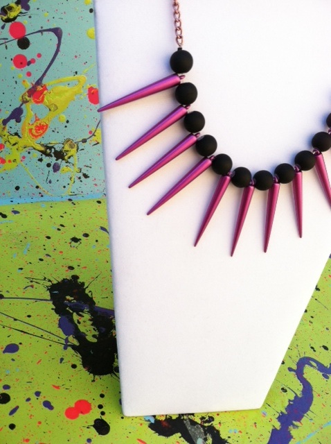 Magenta Spike Necklace