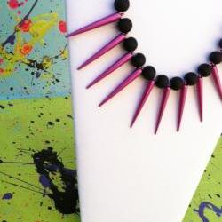 Magenta Spike Necklace
